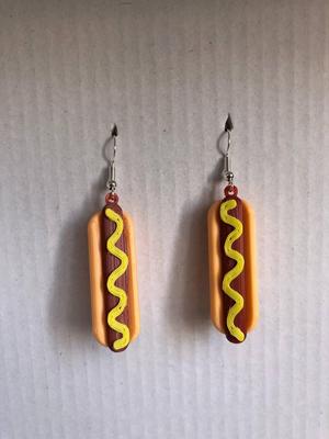 Earrings pendant Hot dog XL perro caliente completo