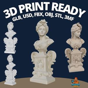 Neoclassical Style Bust – 3D Printable Decorative Model
