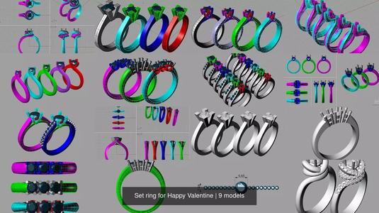Set ring for Happy Valentine 3D Model Collection