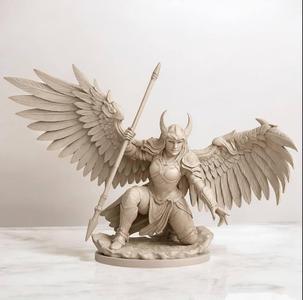 Seraphim Sentinel – Kneeling Winged Warrior STL”
