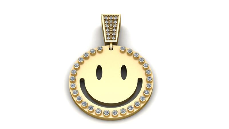 SMILY FACE PENDANT 3D PRINTABLE MODEL