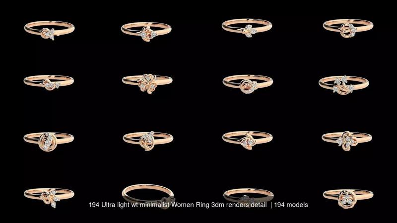 194 Ultra light wt minimalist Women Ring 3dm renders detail  3D Model Collection
