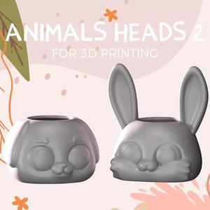 Animals Heads 2 - Plant Pots