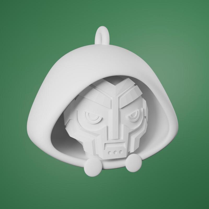 Doctor Doom Keychain | Marvel Inspired 3D Print | Supervillain Head Keyring