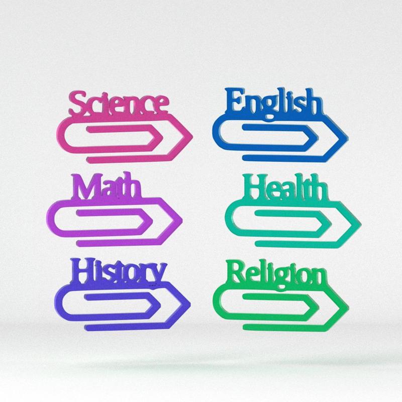 School Subjects Paperclips