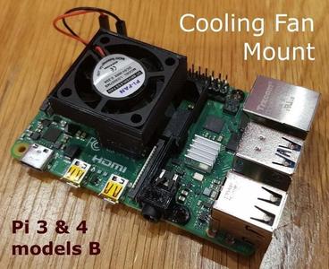 Cooling Fan Mount for Raspberry Pi 3 and 4