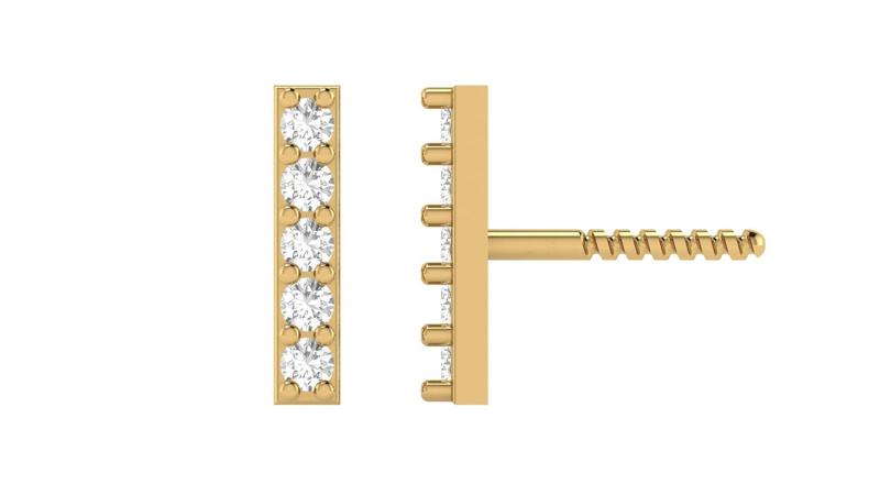 I Letter Alphabets Studs Earrings