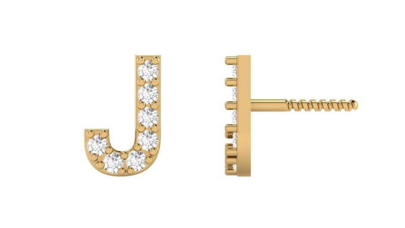 J Letter Alphabets Studs Earrings