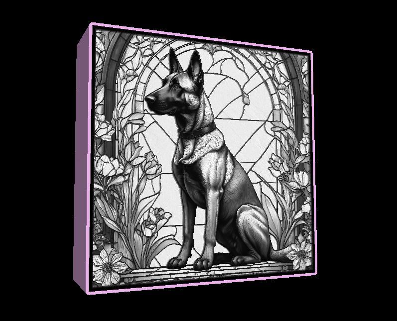 Lightbox Belgian Malinois lithophane
