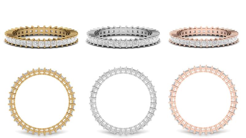 Princess Cut Square Diamond Eternity Band