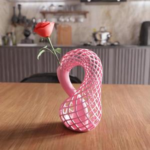 3D Wireframe Vase STL File - 044