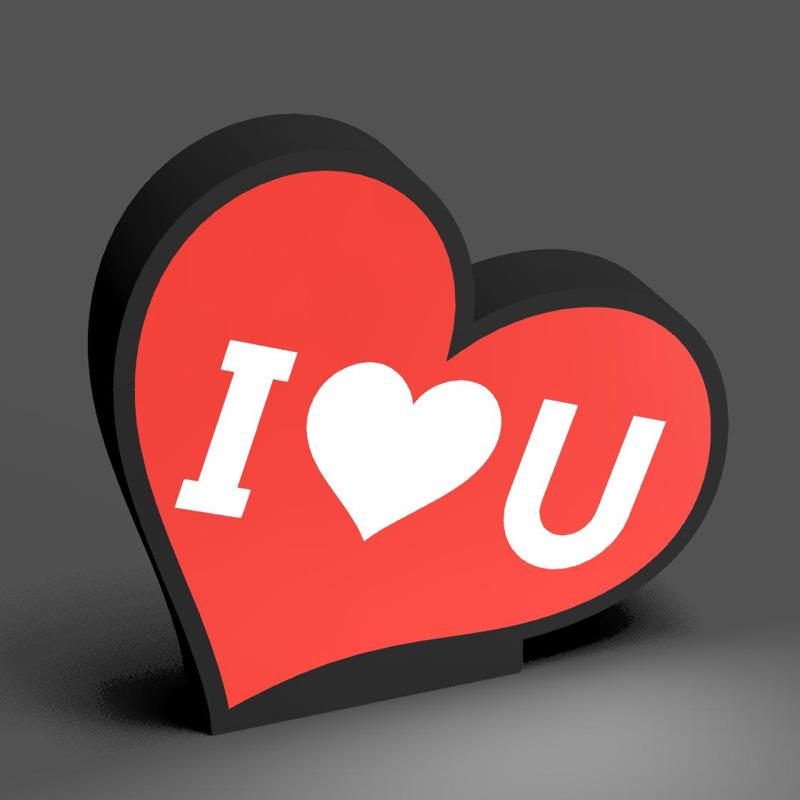 Heart I Love You LED LightBox Lamp