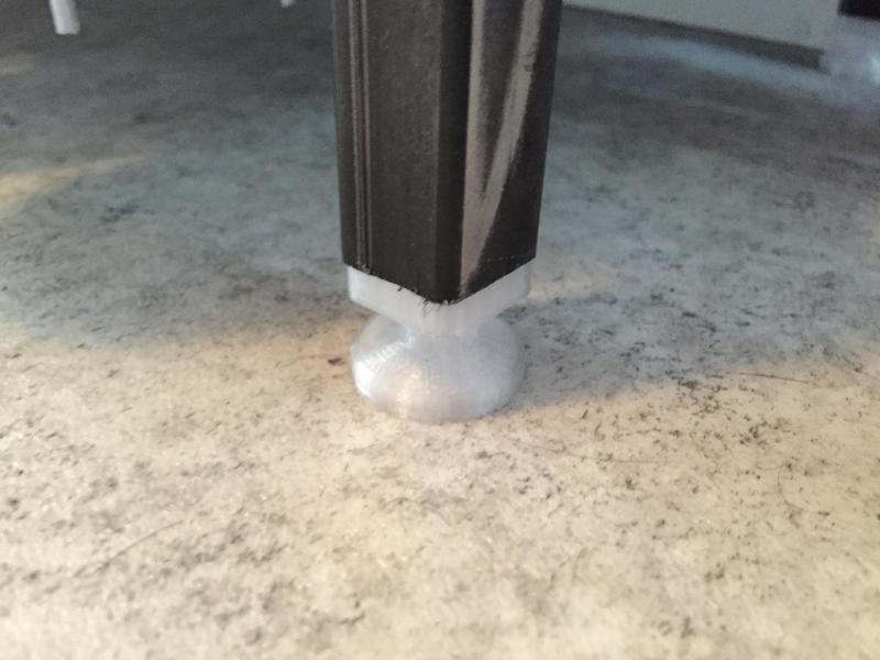 Adjustable feet & endcap for 20x20x2 mm square tube