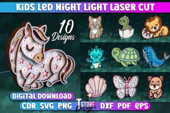 Night light lamps for children - Vector laser cutting and engraving