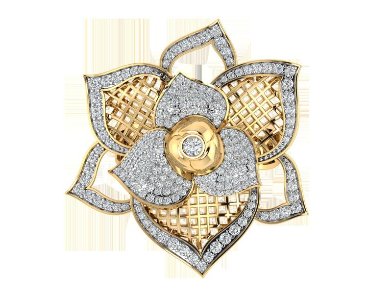 Flower Stone Ring 3dm stl and detail image