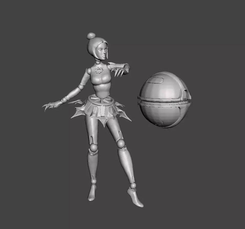 Orianna 3D Model woman holding ball