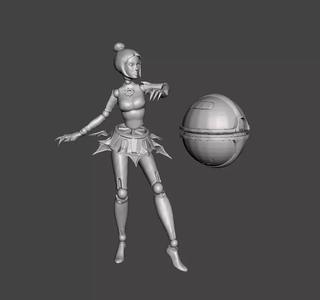 Orianna 3D Model woman holding ball