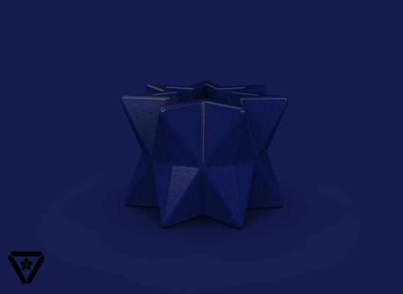 100. Heptagon Origami Geometric Planter Pot - V2 - Airi (Inches)