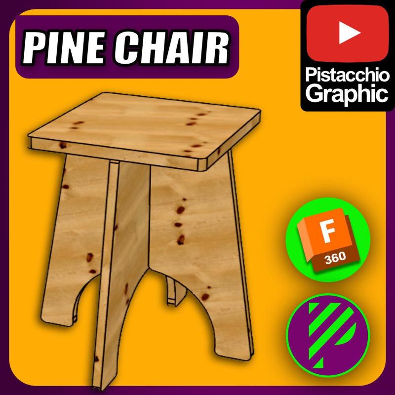 Pine Wood Chair + Technical Drawing EBook