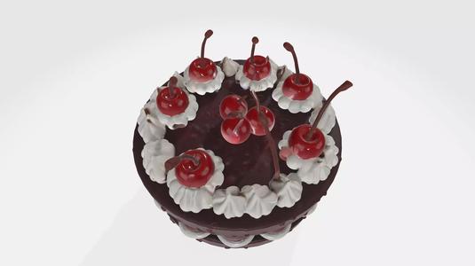 Hyperrealistic Black Forest Cake for 3D Printing STL