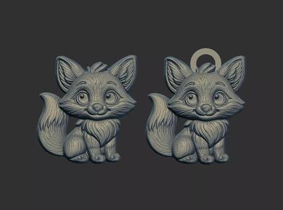 cartoon fox keychain cnc model