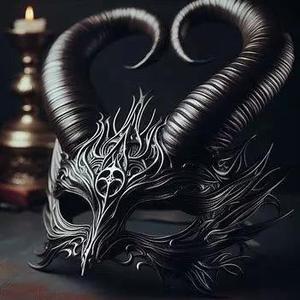Ebony Devil Masquerade V2 Mask Gothic