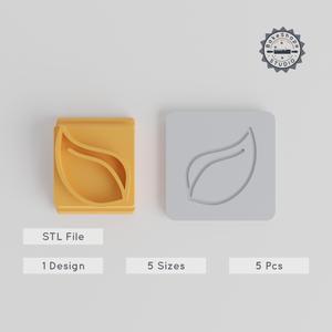 Leaf Stamp Tile Collection, 5 Sizes, Perfect for Clay, Cookie & Fondant, Botanical Motif 20-40mm, Nature-Inspired Design PRODUCT_4999