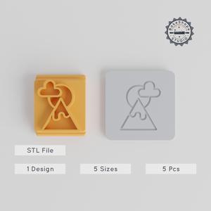 Mountain Stamp Tile Collection, 5 Sizes, 20-40 mm, Perfect for Clay, Cookies, Fondant & More PRODUCT_5529