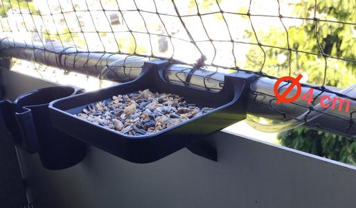 Bird feeder for the balcony, railing