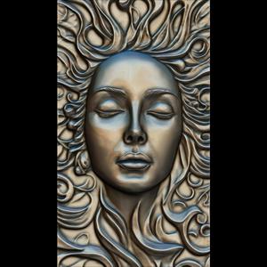 Mystic Woman Relief STL file for 3d printing or CNC