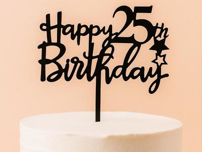 Happy 25th Birthday Cake Topper