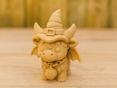 Yak with Witch Hat and Bat Wings