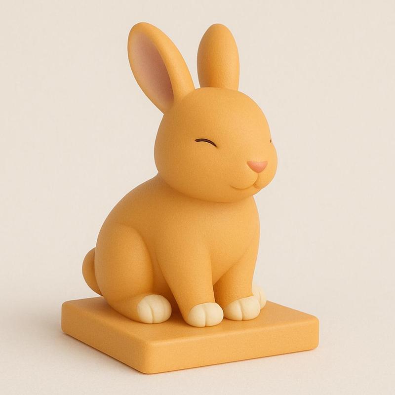 Cute Minimalist Bunny - 3D Printable Rabbit Figurine in Pastel Style