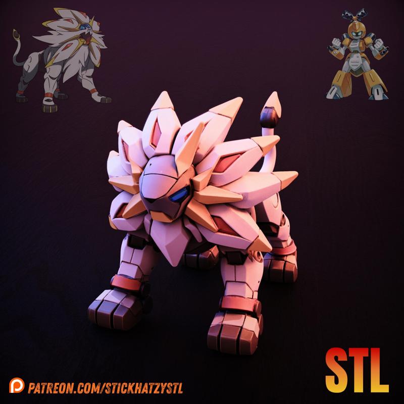 Solgaleo x Medabot | STL Model | Anime Fusion Fan Art