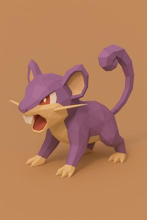 #019 Rattata – Low Poly Pokémon