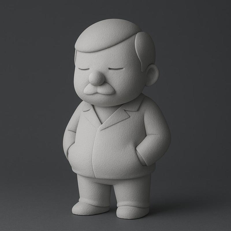 A chubby man with mustache