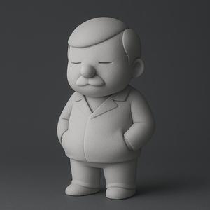 A chubby man with mustache