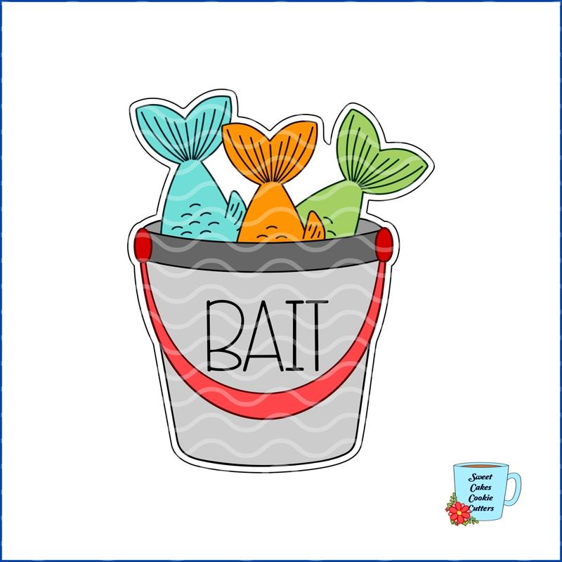 Fish in a Bucket - Father's day - 8 STL Cookie cutter file. CC62