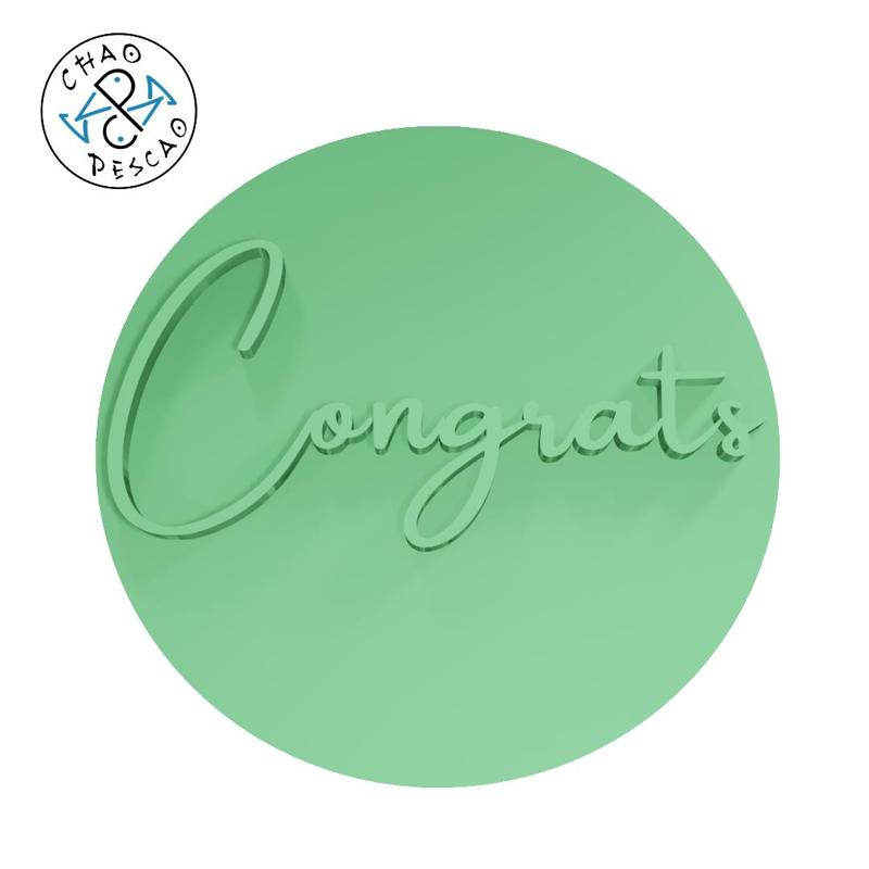 Congrats - Stamp Embosser - Cookie - Fondant - Polymer Clay