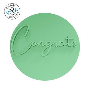Congrats - Stamp Embosser - Cookie - Fondant - Polymer Clay
