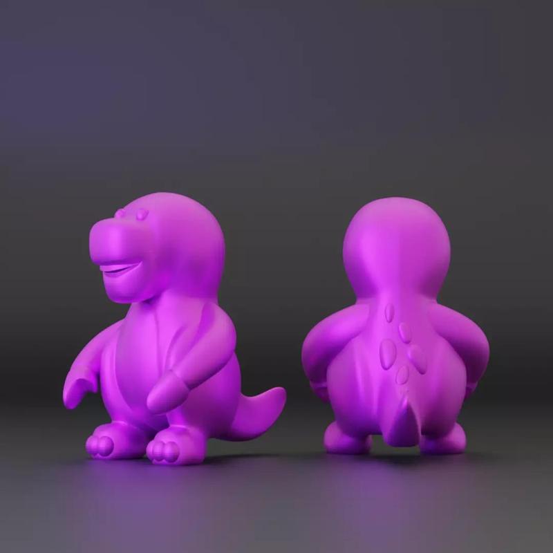 Custom 3D Printable Model - Purple Dinosaur Character