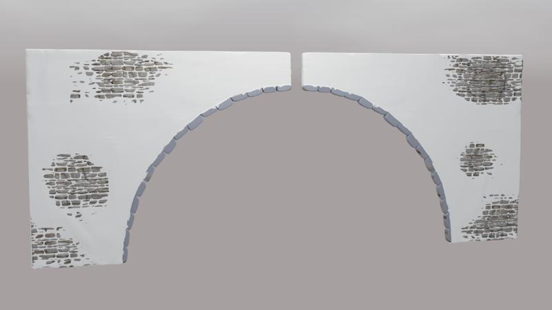 2 Half arches of stone walls