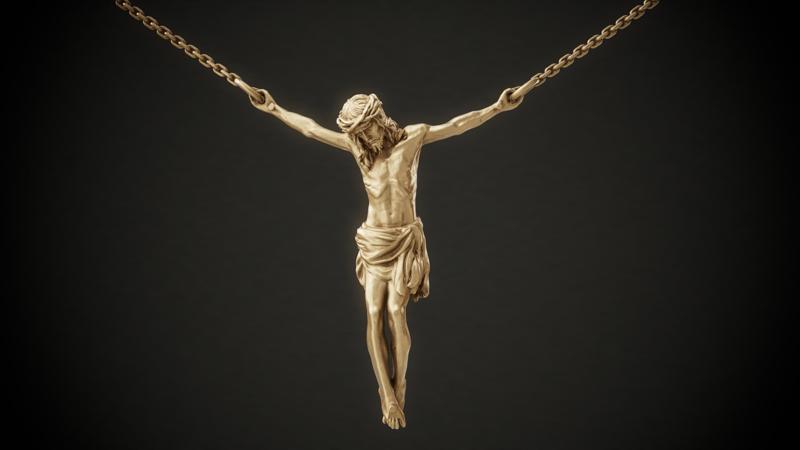 Crucifix Pendant - Jesus Christ Statue Necklace