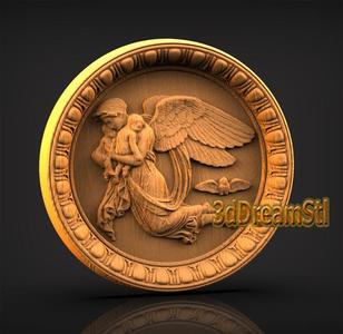 angel STL model, CNC router engraver, artcam, aspire, CNC files, wood, art, wall decor, CNC