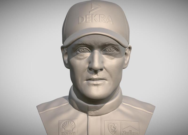 Michael Schumacher bust for 3D printing
