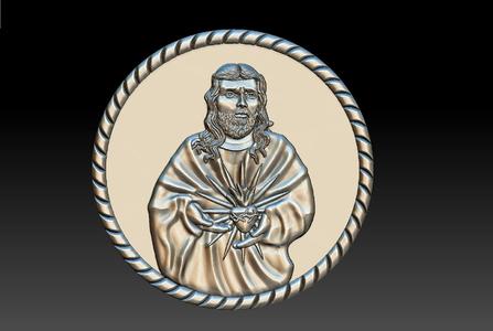 Sacred Heart of Jesus coin 3D print mode