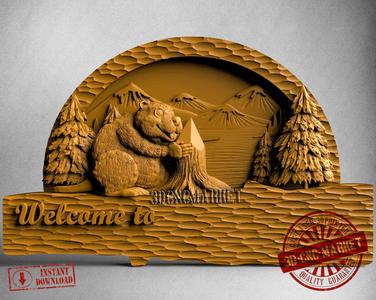 Welcome Beaver STL, Welcome Beaver 3d figure, stl, 3d printer STL files, 3d printing stl, best stl, STL files, stl file 3d printing