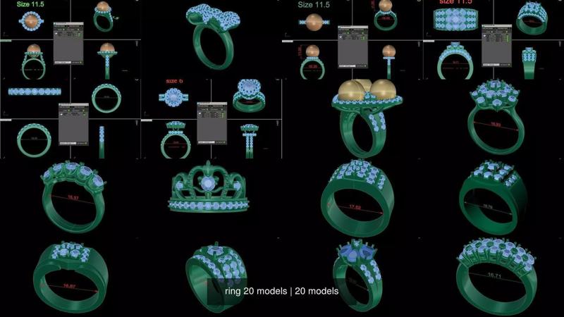 ring 20 models 3D Model Collection