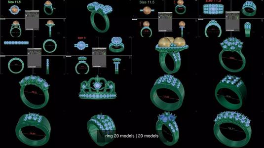 ring 20 models 3D Model Collection