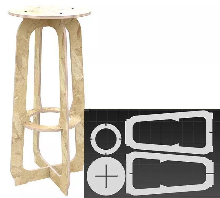 Stool Dani for CNC router cut